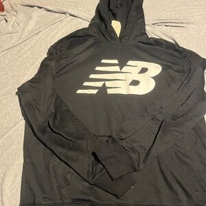 New Balance Men's Black Hoodie with White Logo